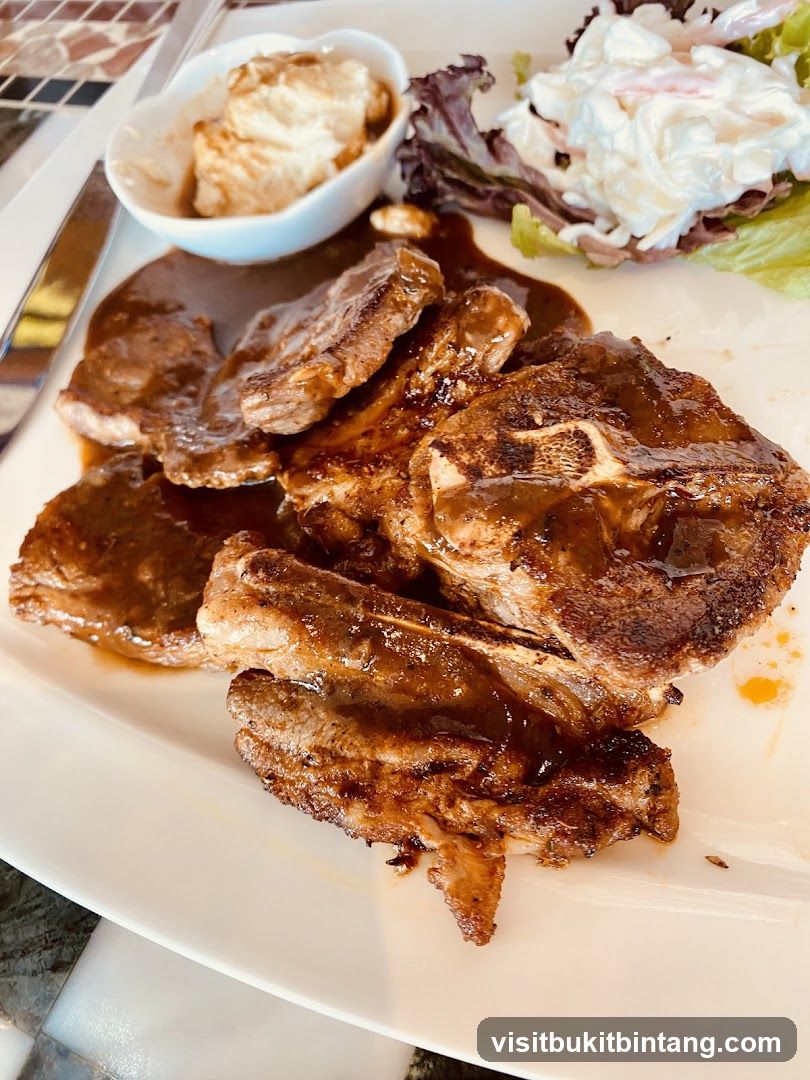 Lamb Chops with Side Salad and Sauce