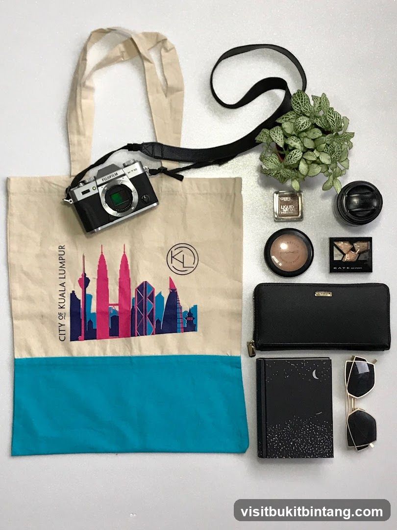 Flat lay of travel and beauty items