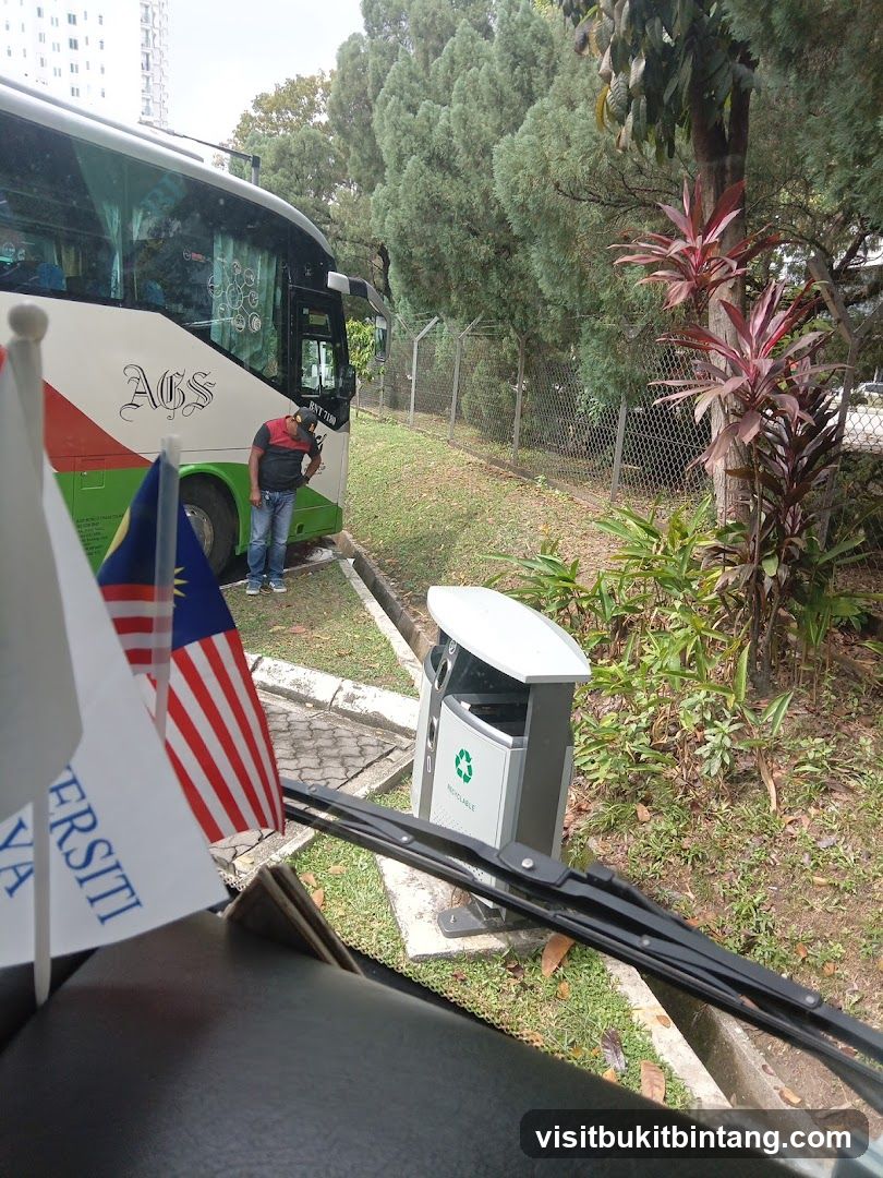 Bus with Malaysian Flags