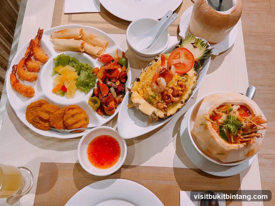 Thai Food Platter and Coconut Drinks