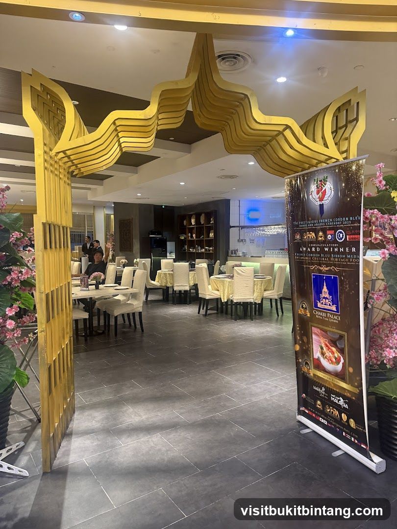Restaurant Interior with Awards Banner