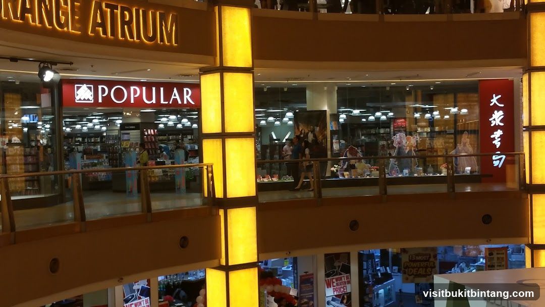 Interior of a shopping mall with a Popular bookstore