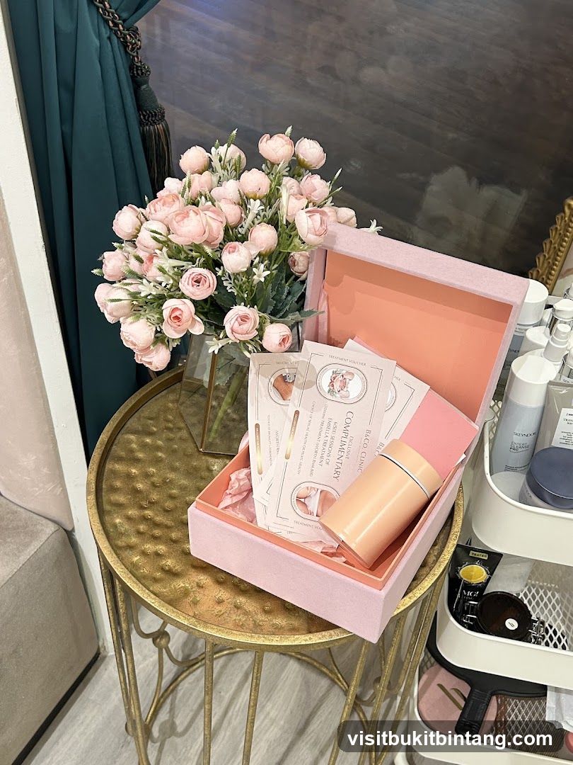 Gift Box with Vouchers and Flowers