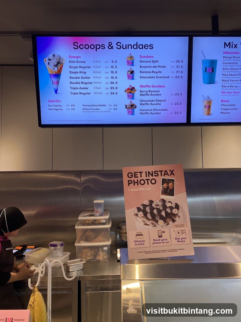 Scoops & Sundaes Menu