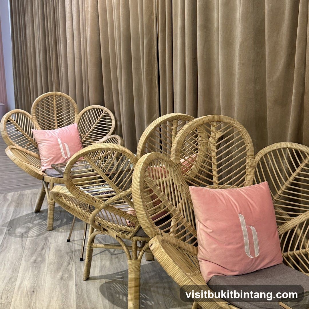 Wicker Chairs with Pink Pillows