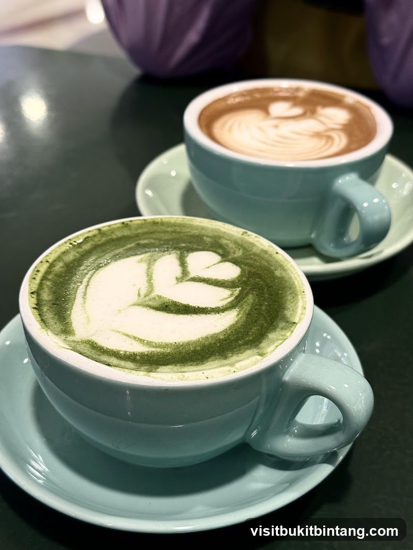 Two Lattes with Latte Art