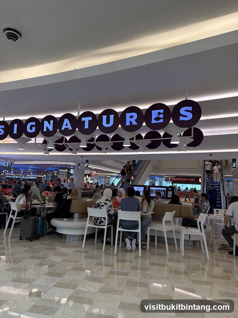 Food court seating area
