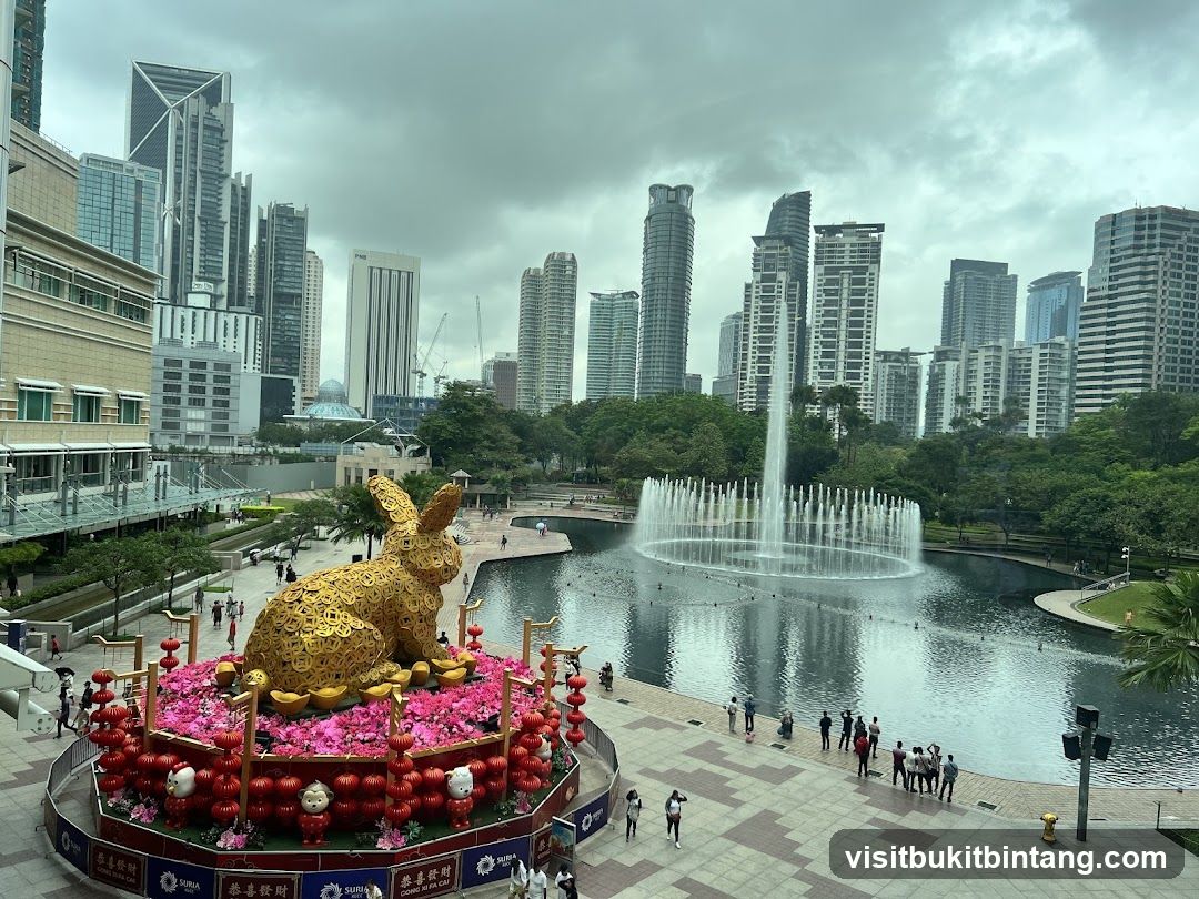 Lunar New Year Decorations with City Skyline