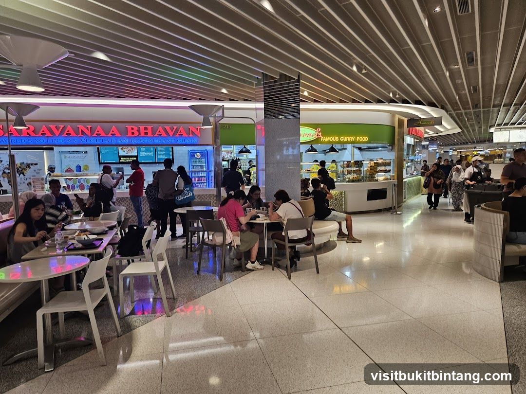 Food court with various eateries