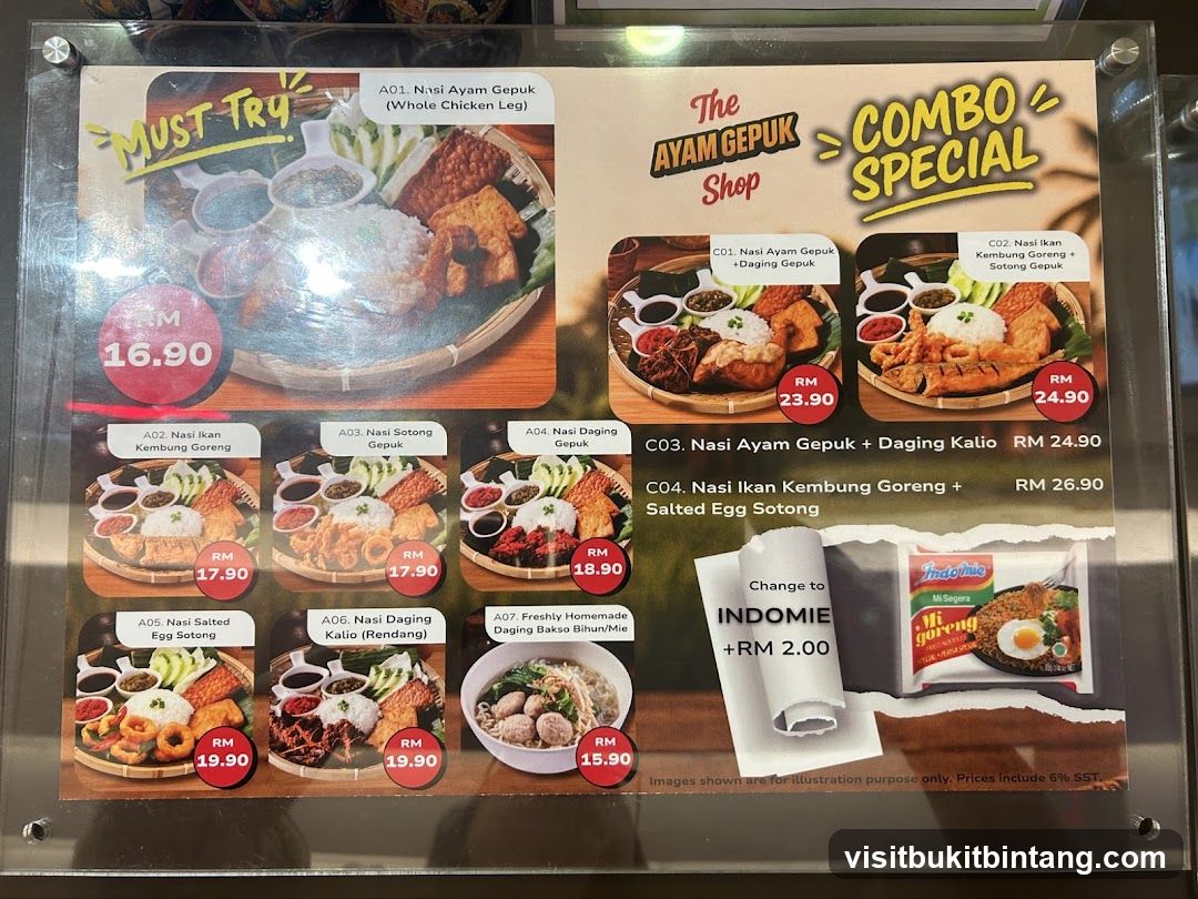 The Ayam Gepuk Shop Combo Special