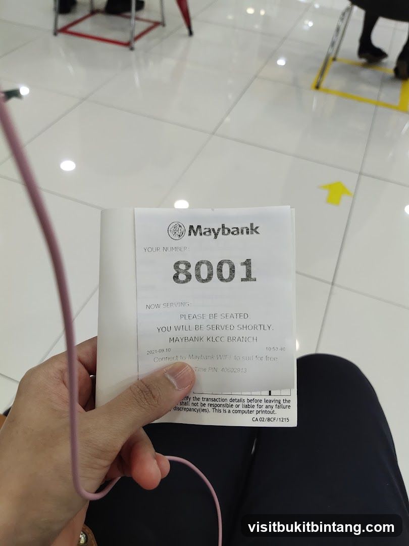 Maybank Queue Ticket