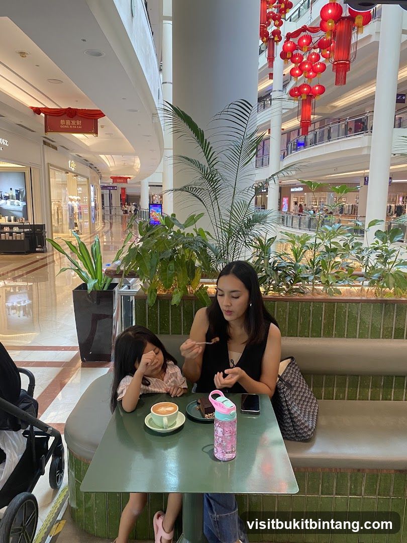 People eating at a cafe in a mall