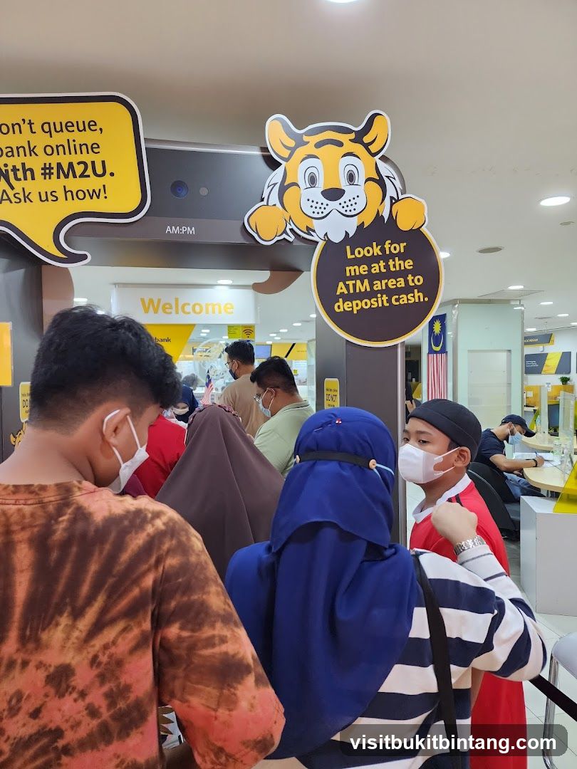 Bank Interior with Customers