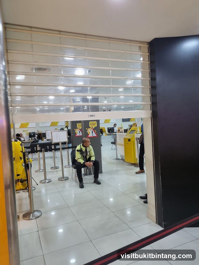 Interior of a closed service center