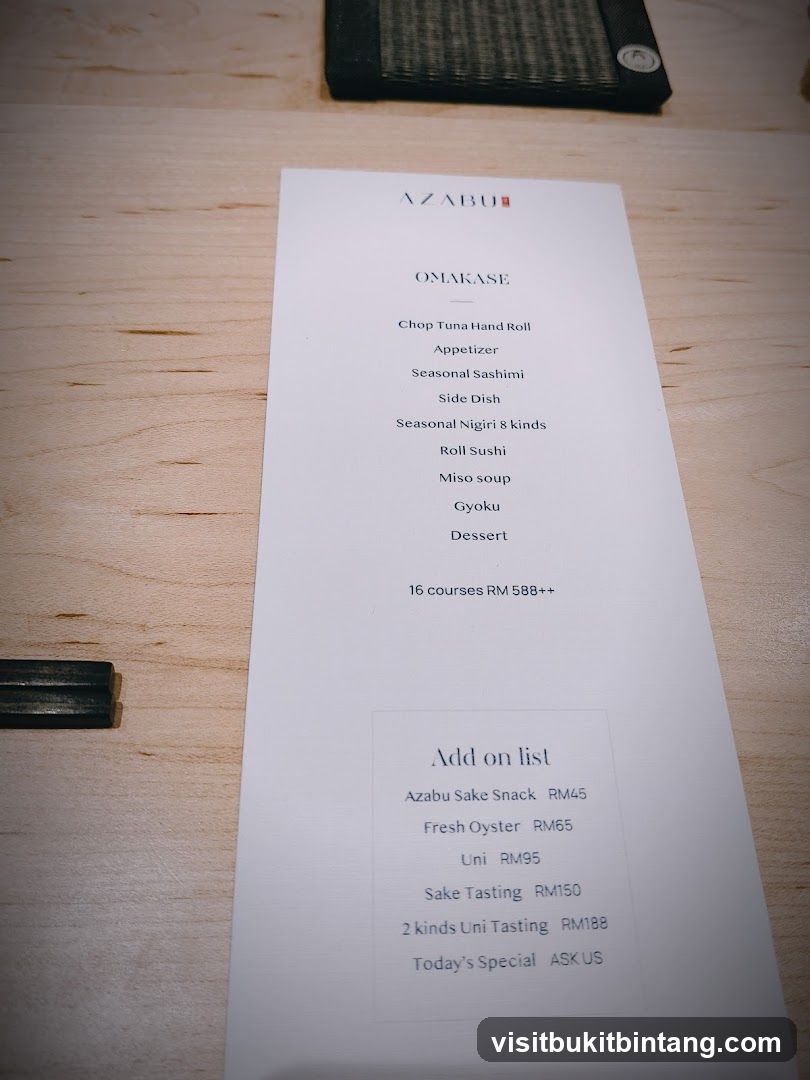Omakase Menu