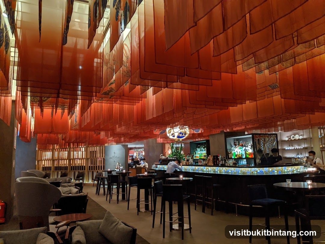 Bar Interior with Hanging Decorations