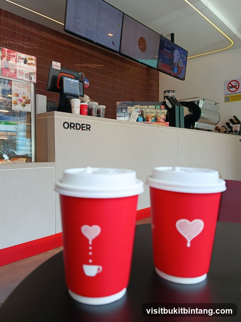 Coffee Shop Counter with Drinks