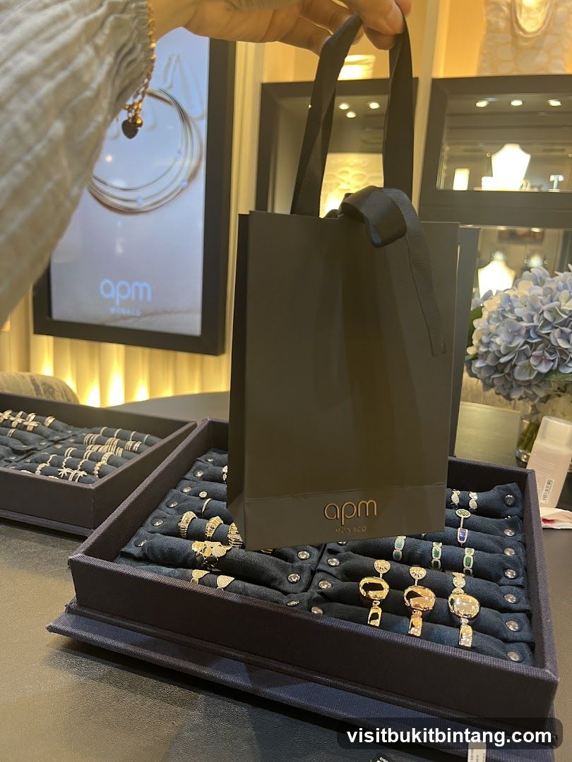 Jewelry Display with Shopping Bag