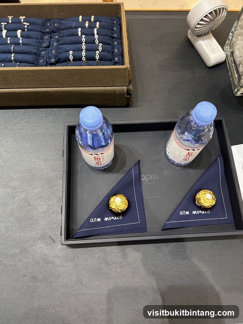 Jewelry Display with Refreshments