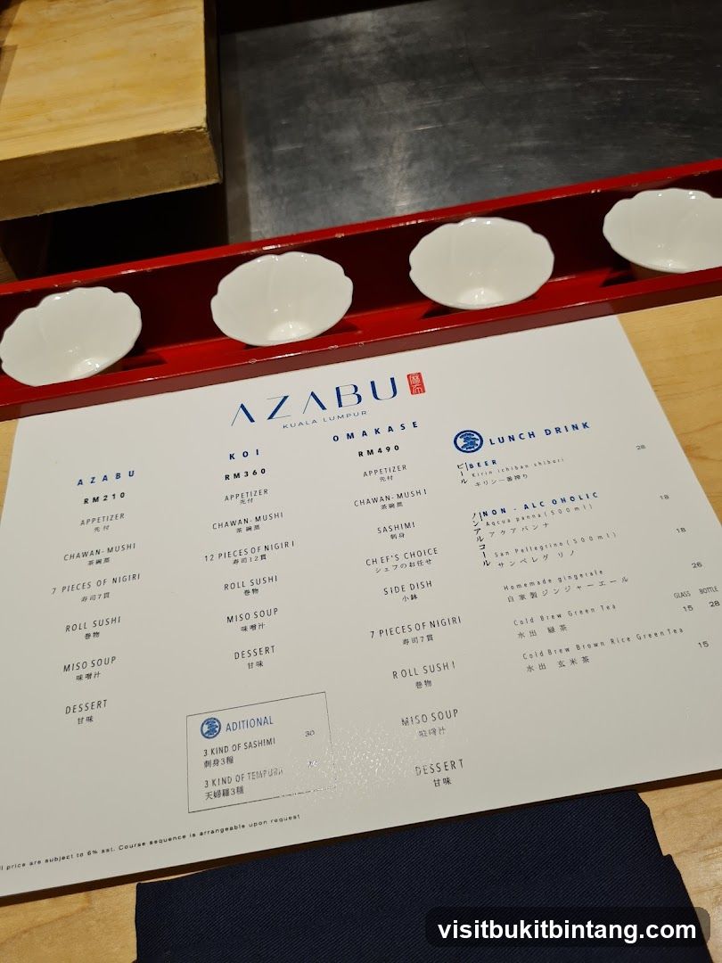 AZABU OMAKASE Menu