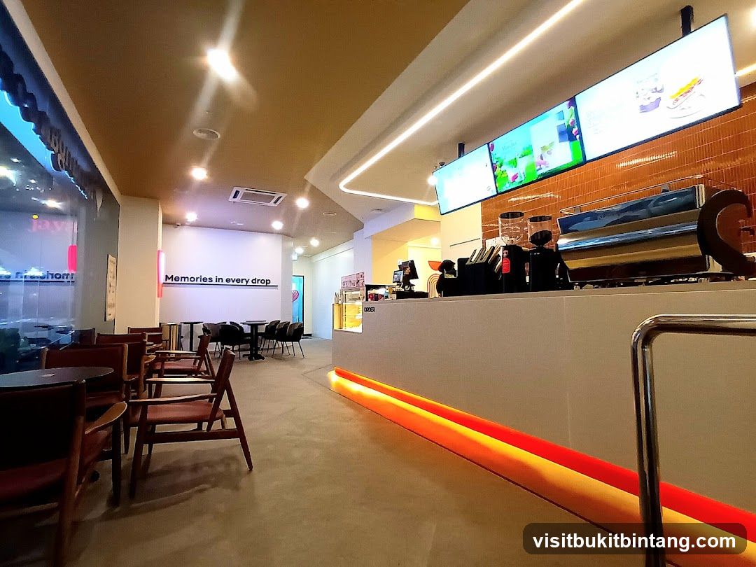 Cafe Interior with Seating and Counter