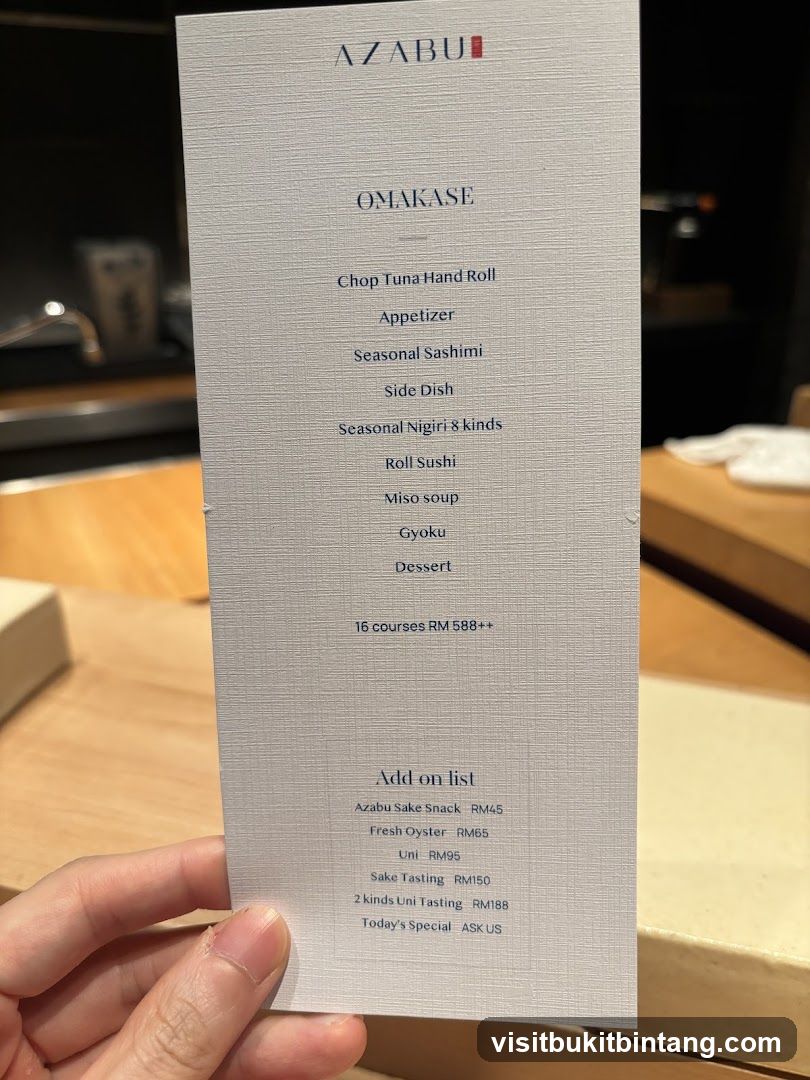 Omakase Menu
