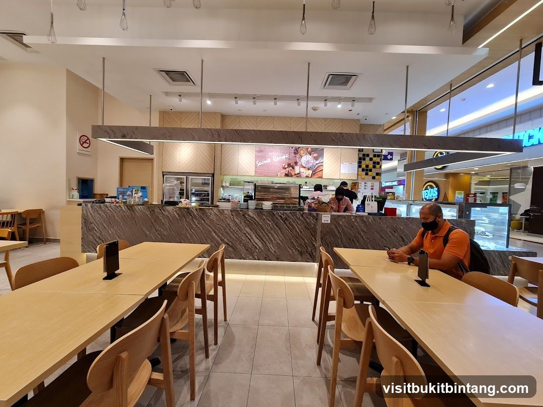Cafe Interior with Seating and Counter