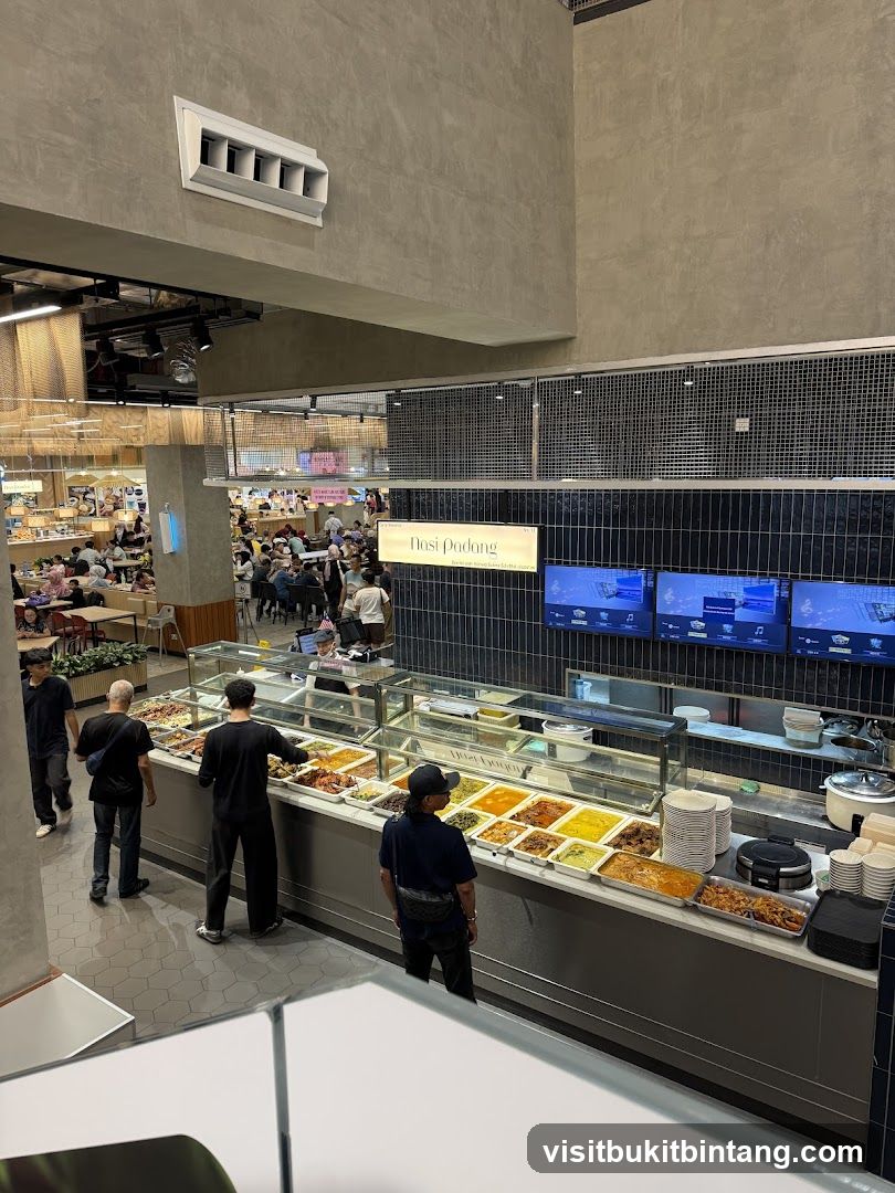 Food court with Nasi Padang stall