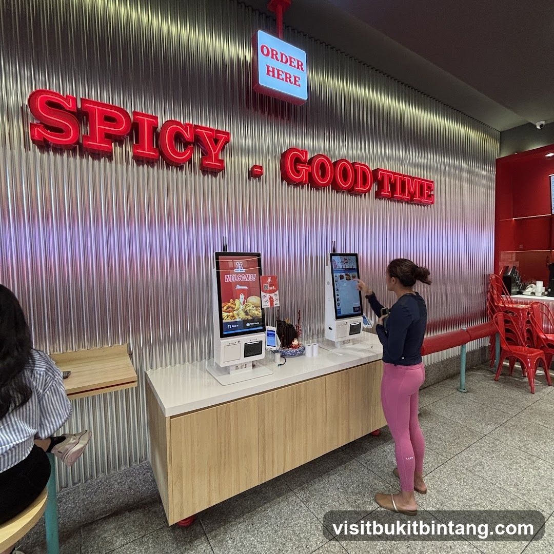 Self-order kiosks at a restaurant