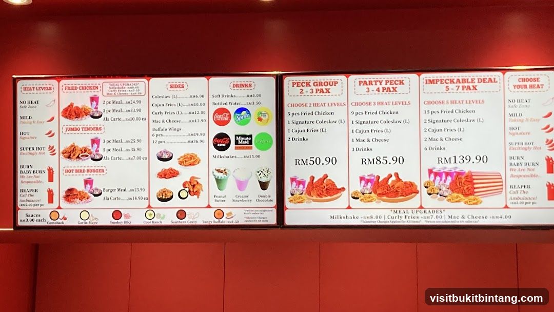 Fried Chicken Menu