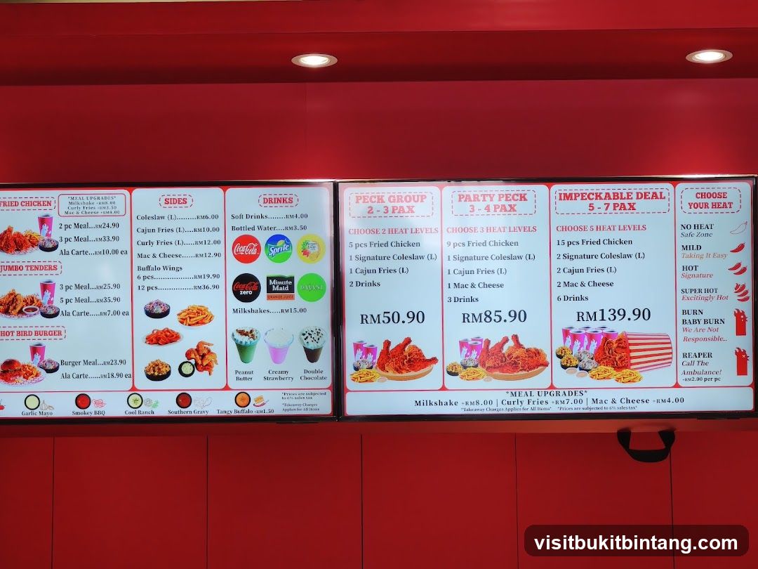 Fried Chicken Menu