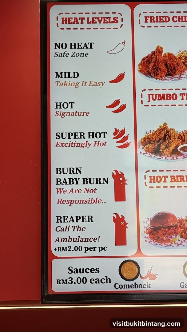 Fried Chicken Heat Levels