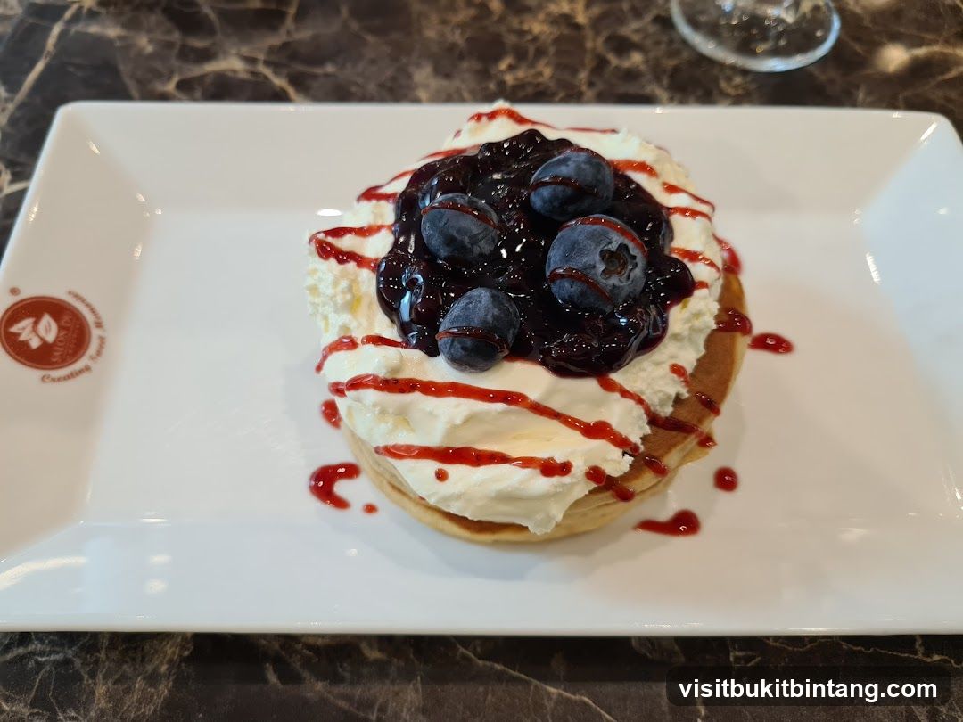 Dessert with Blueberries and Cream
