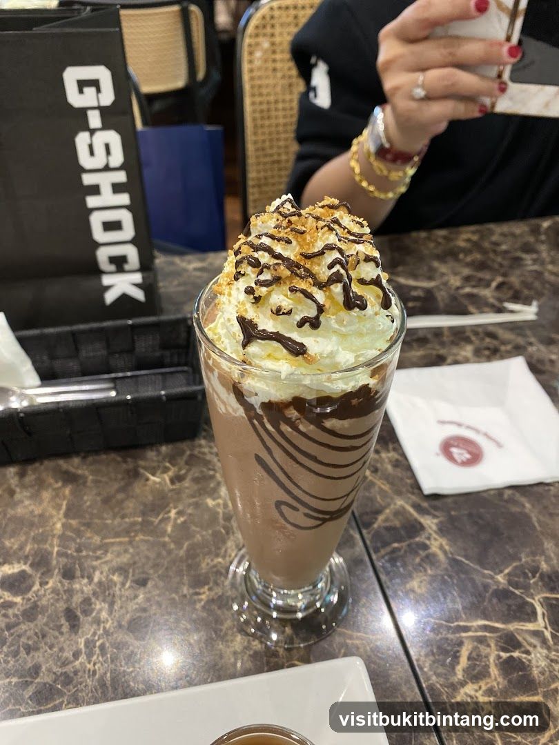 Chocolate Frappe with Whipped Cream and Drizzle