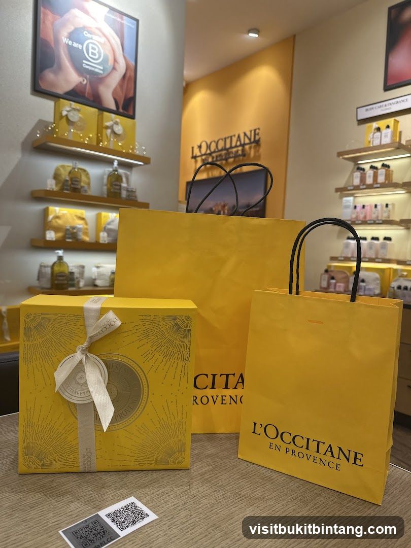 L'Occitane Gift Box and Shopping Bags