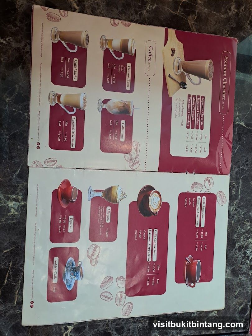 Coffee and Chocolate Menu