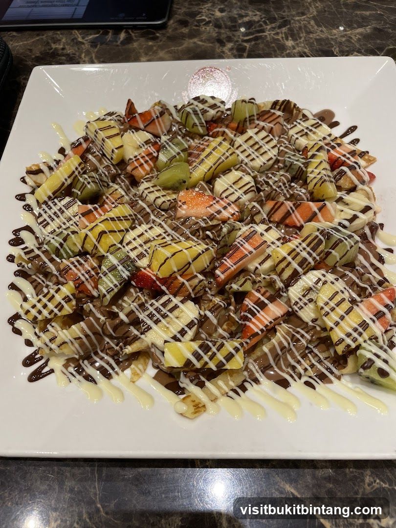 Waffle with Fruit and Chocolate