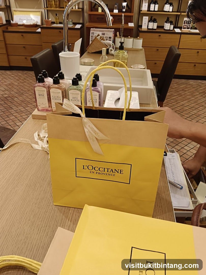 L'Occitane Shopping Bag and Products
