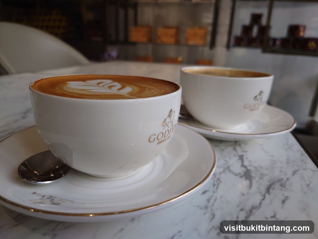 Two cups of coffee with latte art