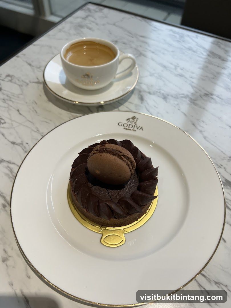 Godiva Chocolate Tart and Coffee