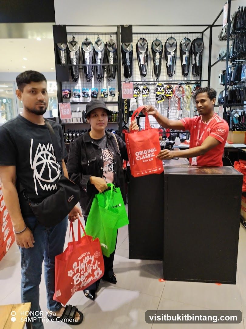 Customers with shopping bags