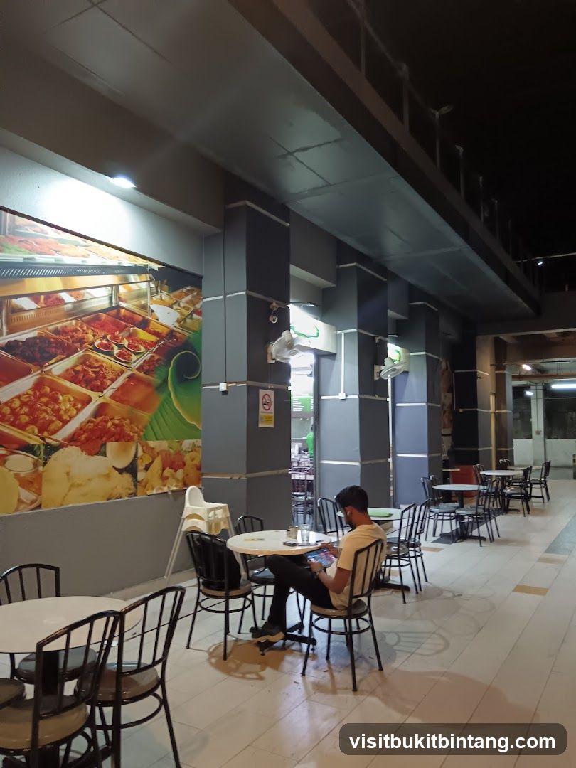 Restaurant Interior with Seated Patron