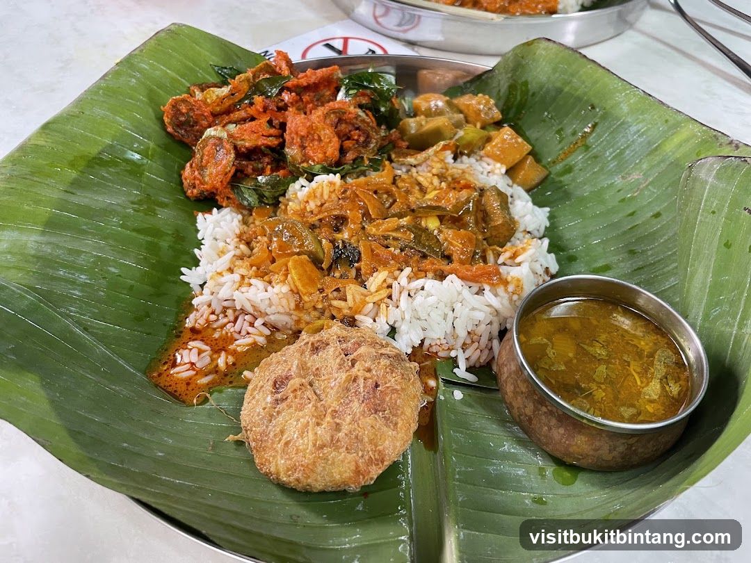 Indian Meal on Banana Leaf
