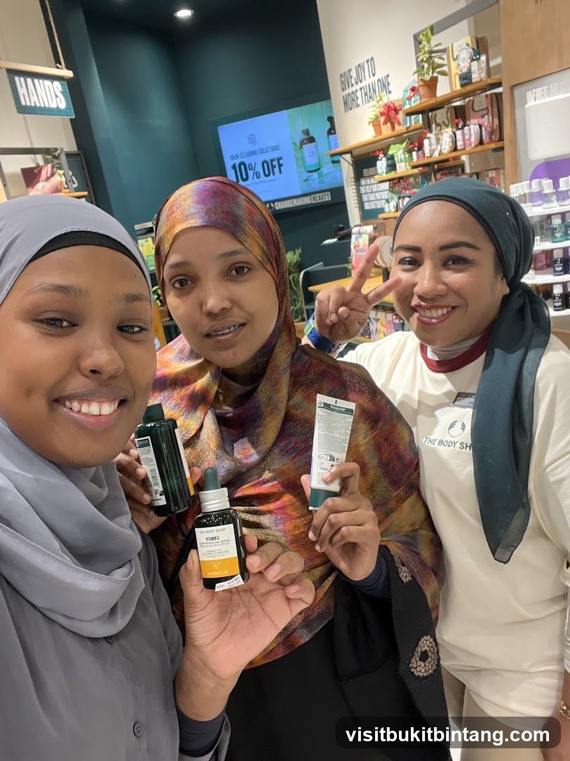 Three women in a store