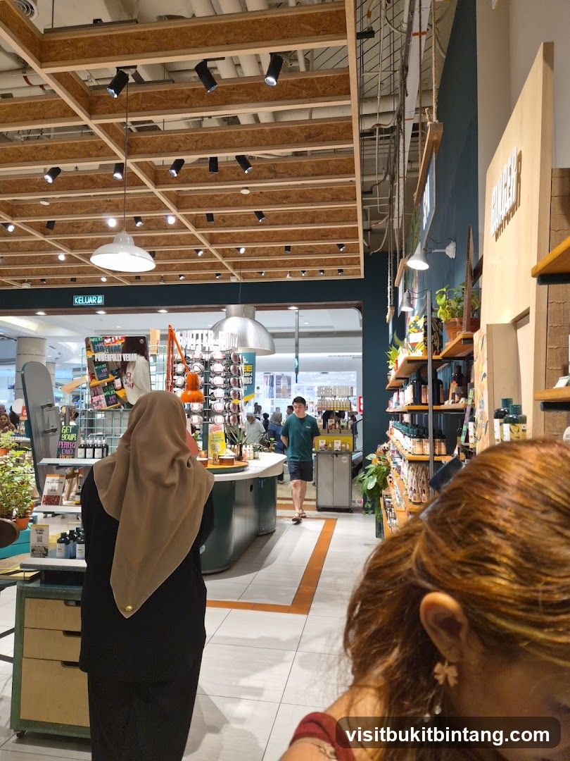 Interior of a store with products on shelves