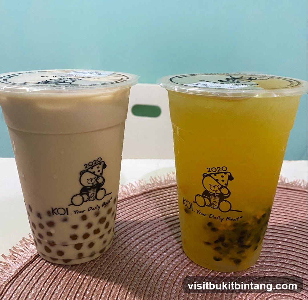 Two bubble tea drinks