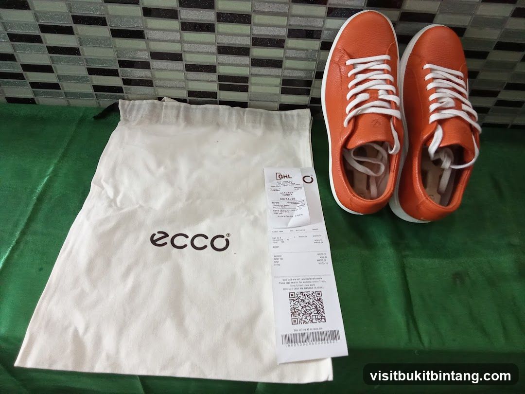 Orange Ecco Sneakers with Dust Bag and Receipt