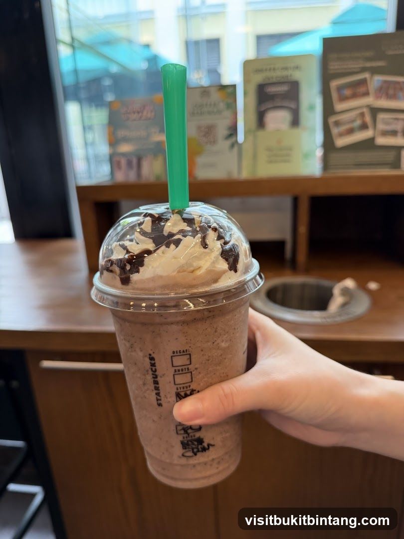 Frappuccino with Whipped Cream and Chocolate Drizzle