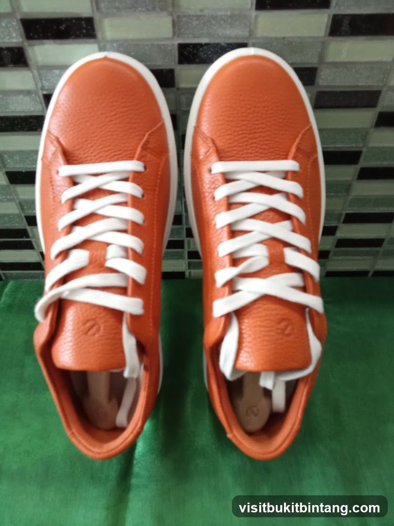 Orange Leather Sneakers