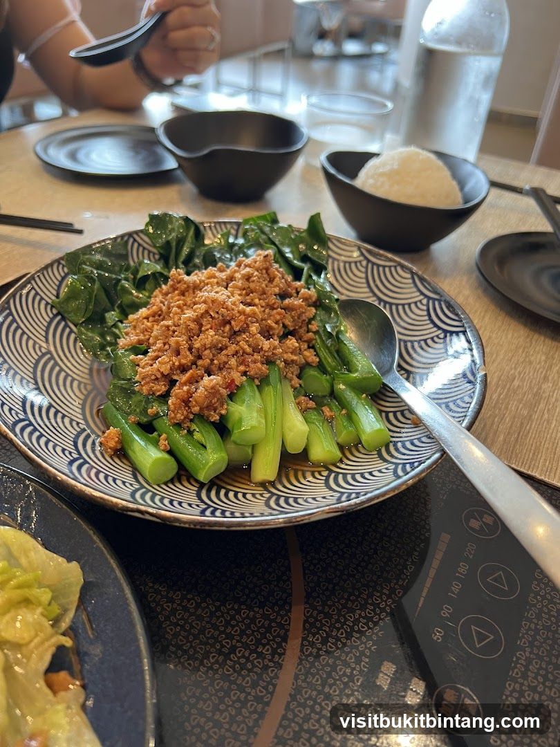Chinese Greens with Minced Meat